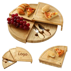 Multi-Tiered Bamboo Charcuterie Board with Knives