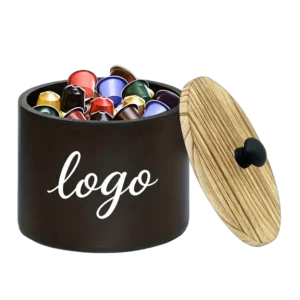 Coffee Filter Holder Wooden Container With Lid