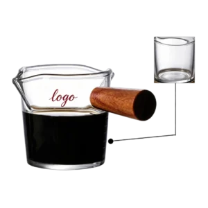 Double Spout Glass Measuring Cup w/ Wooden Handle