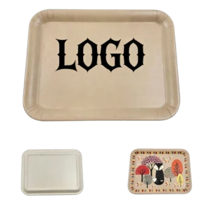 Biodegradable Wheat Straw Food Tray with Custom Print