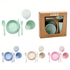 A Set Of 6-piece Wheat Straw Tableware