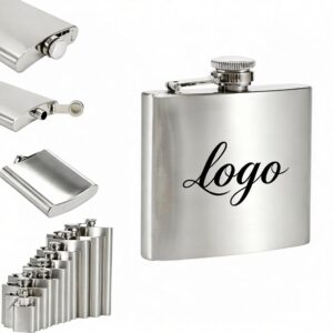 Compact Stainless Steel Pocket Liquor Flask 6oz MOQ100