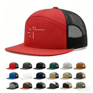 7 Panel Mesh Back Trucker Cap w/ Snapback Closure