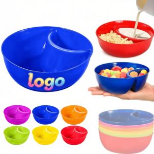 7" Divided S-Shaped Two Compartments Cereal Bowl