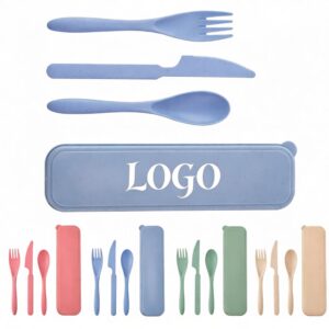 3 Pieces Portable Wheat Straw Cutlery Utensil Set