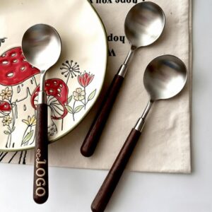Stainless Steel Spoon With Wood Handle