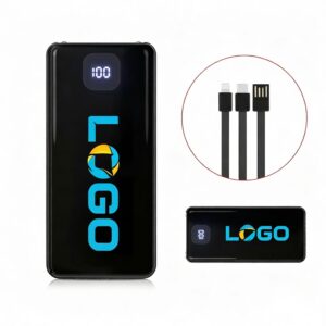 10,000mAh Power Bank With Built-In Charging Cables