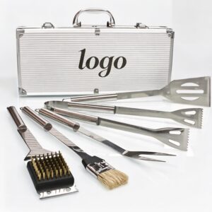 5pc Stainless Steel BBQ Grill Set w/ Carrying Case & Tools