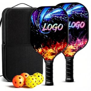 Fiberglass Pickleball Racket Paddle & Ball Set w/ Carrying bag