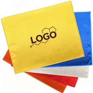 225 GSM 15" x 18" Flat Front Microfiber Rally Towels