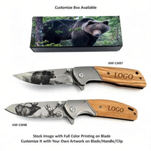 ApexBlade - Olivewood Folding Pocket Knife with Stainless Steel Blade – Full-Color & Gift Box Option