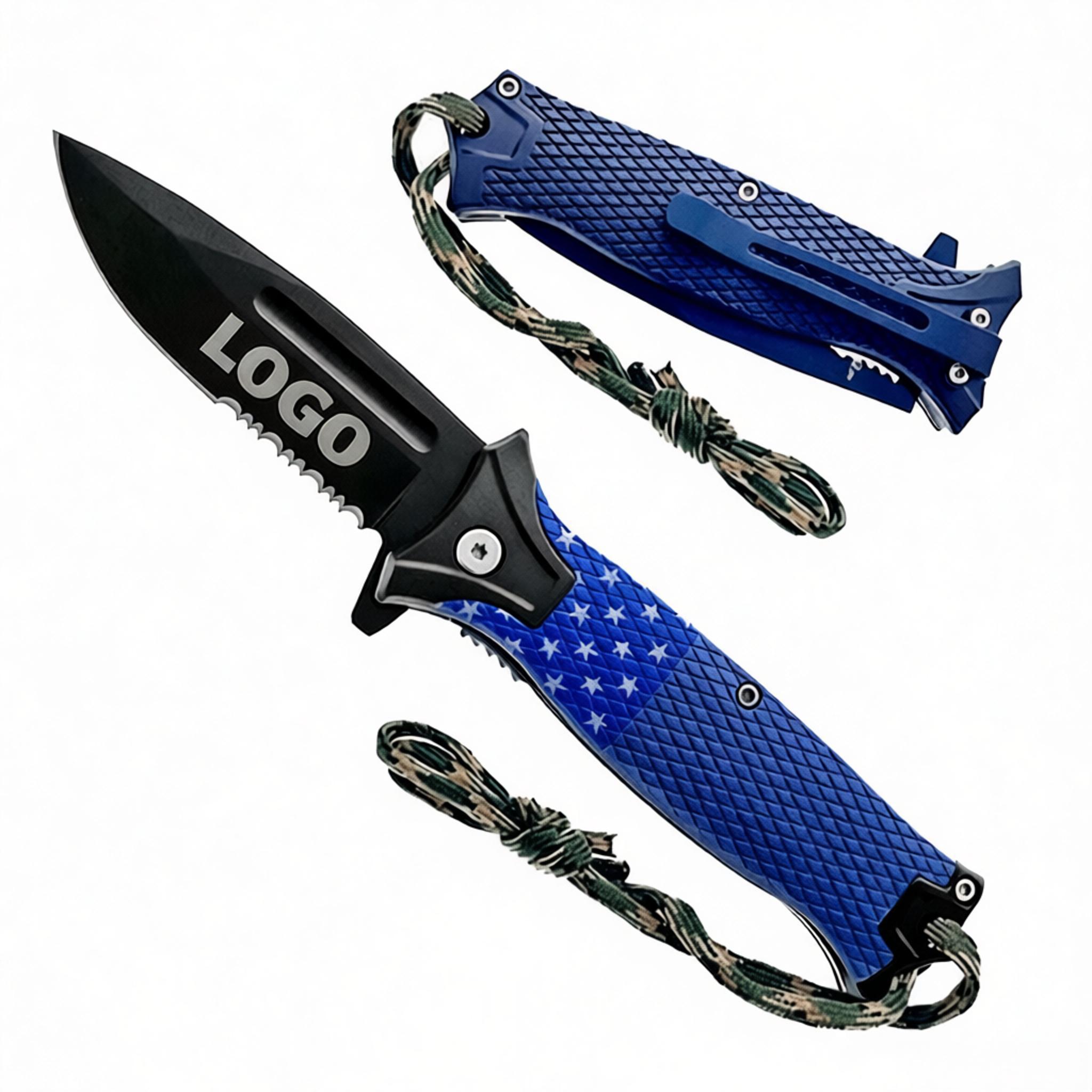 US Flag Pocket Knife W/ Paracord Strap