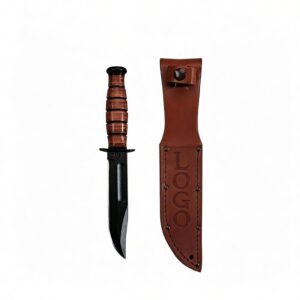 U.S.M.C. Military Fighting Knife w/Leather Sheath