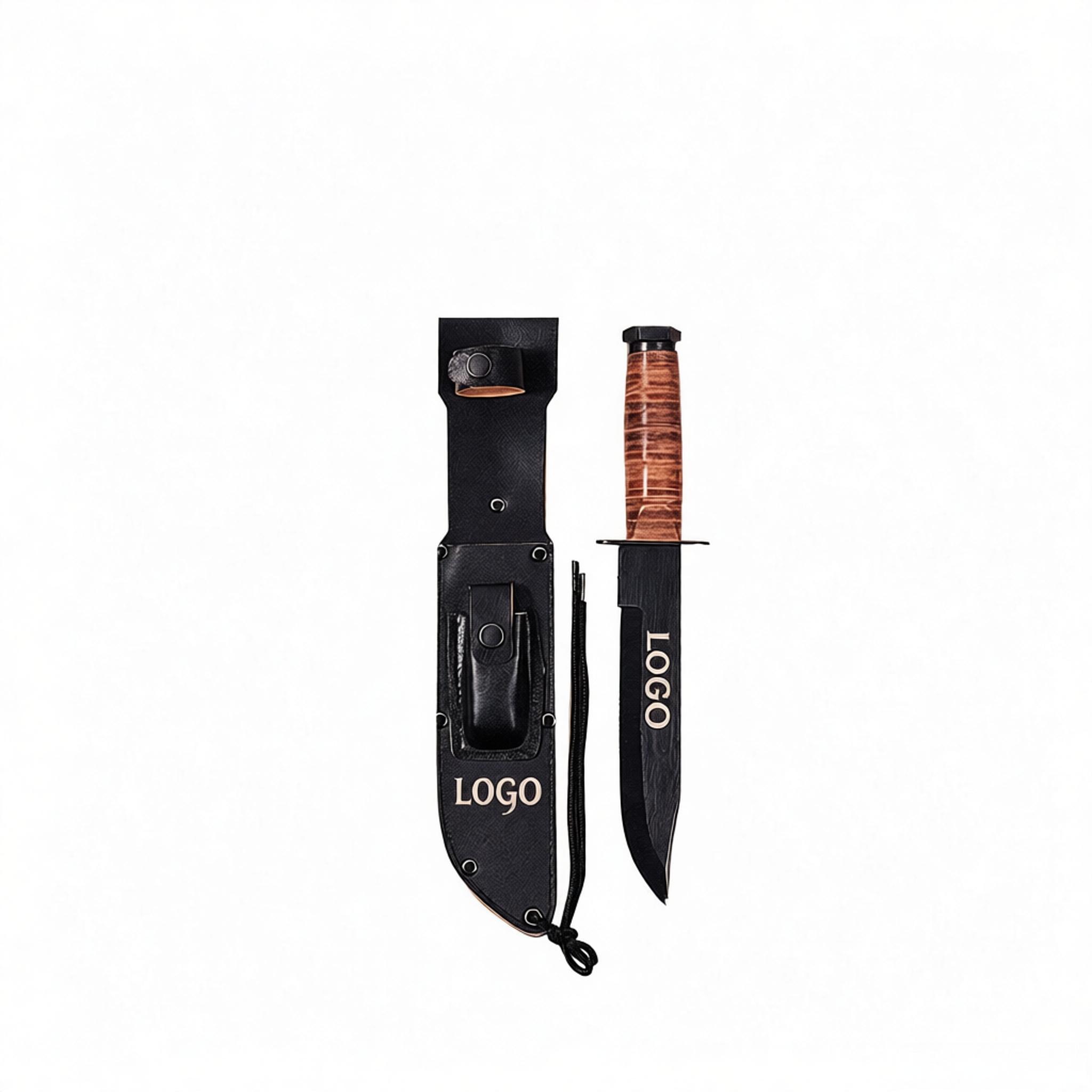 G.I. Style Marine Corps Combat Knife w/Leather Sheath