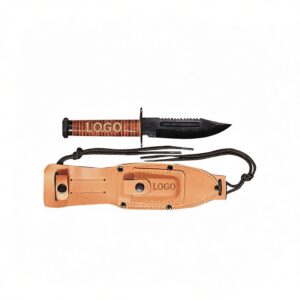 GI Style Military Pilot's Survival Knife w/Leather Sheath