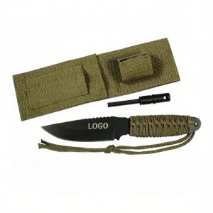 Olive Drab Paracord Knife w/Fire Starter