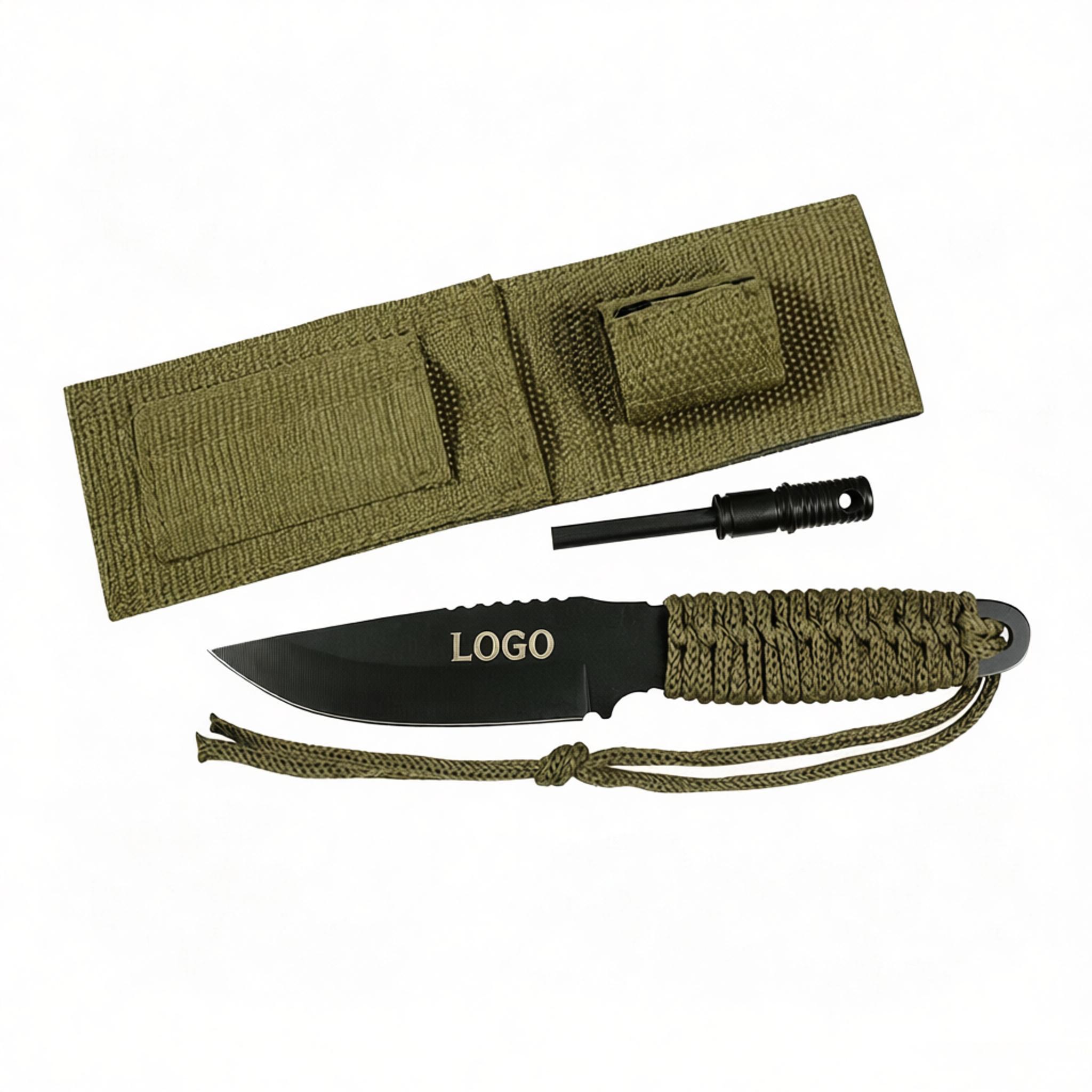 Olive Drab Paracord Knife w/Fire Starter