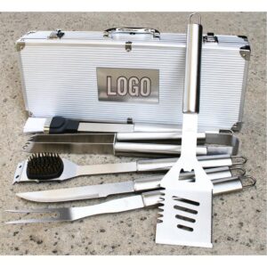 6 Piece Stainless BBQ Tool Set in Aluminum Case