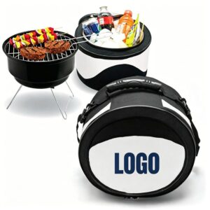 Previous Next  BBQ Grill & Cooler 2-in-1 Set for Camping, Parties & Picnics