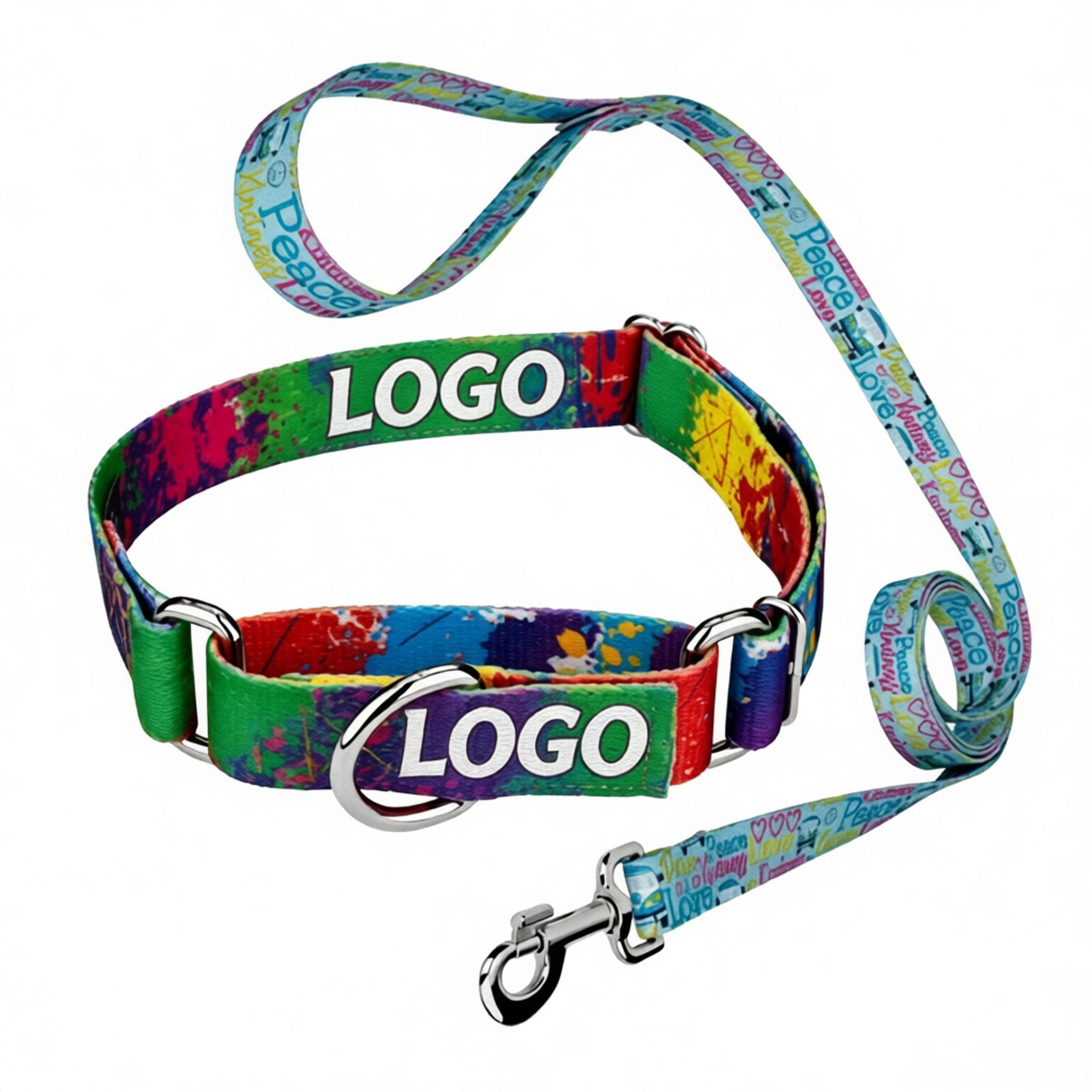 Dye-Sublimation Dog Leash with Adjustable Collar & Carabiner