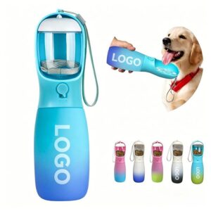 19 Oz Gradient Pet Water Bottle W/ Rope
