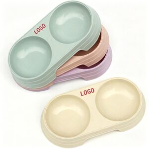 Wheat Straw Pet Double Bowl