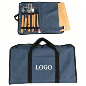 Firepit 5-Piece BBQ Set with Cutting Board & Carrying Case