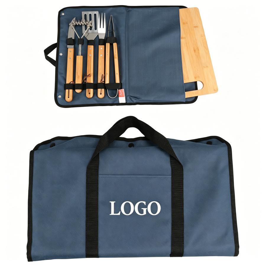 Firepit 5-Piece BBQ Set with Cutting Board & Carrying Case
