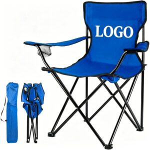 Steel Frame Oxford Folding Chair With Cup Holder