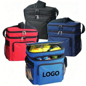 Insulated Lunch Cooler Bag w/ Pockets & Shoulder Strap