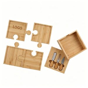Bamboo Puzzle Cheese Board Set