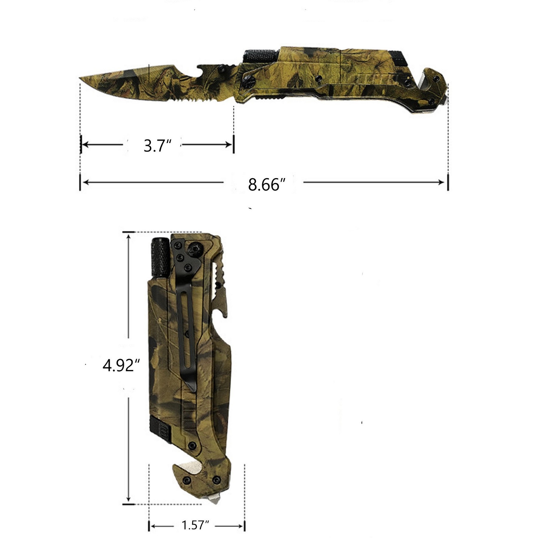 Mini Tactical Folding Knife 8.66" × 1.57" - Image 3