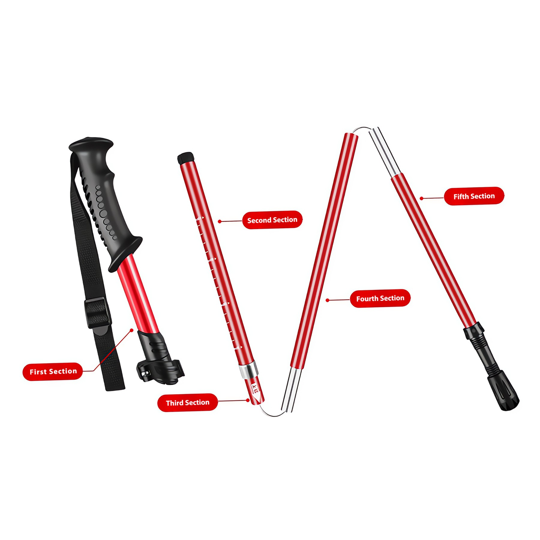 Ultralight Aluminum Folding Trekking Pole - Image 3