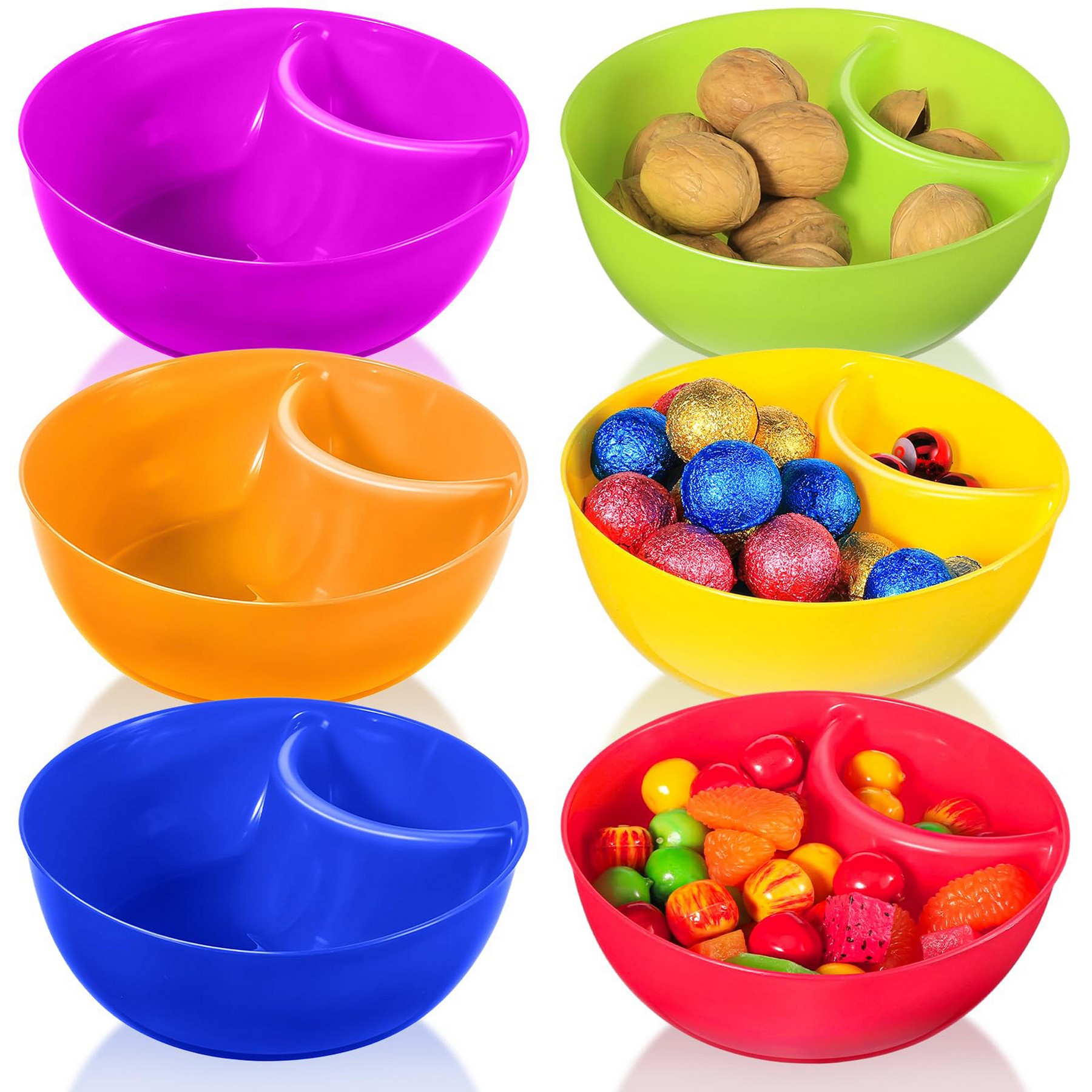 7" Divided S-Shaped Two Compartments Cereal Bowl - Image 2