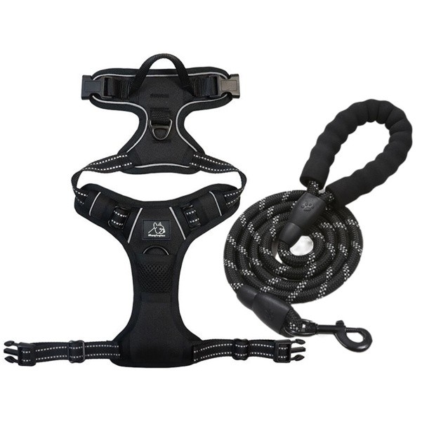 Reflective Night Dog Harness Leash Set - Image 2