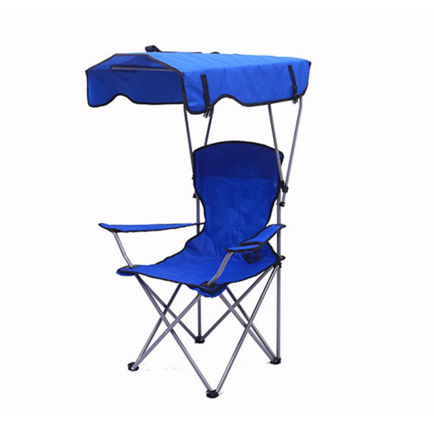 600D Polyester Folding Camping Chair With Sun Canopy - Image 2