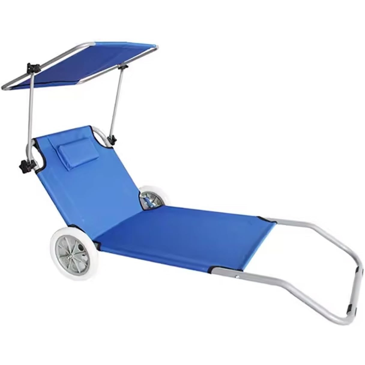 Steel Frame Lounger With Canopy And Wheels - Image 2