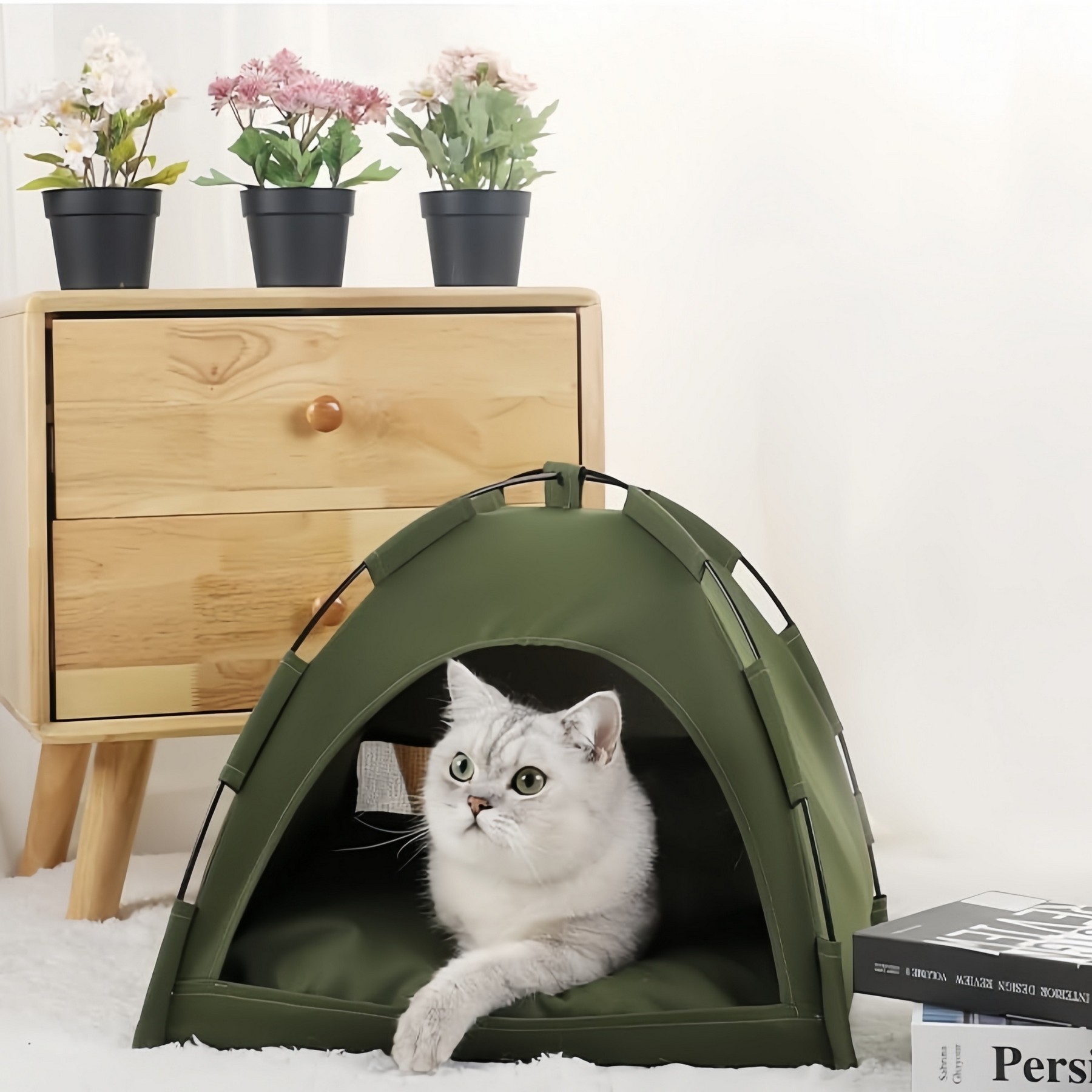 Foldable Pet Tent Bed Breathable Cozy Indoor Use - Image 2