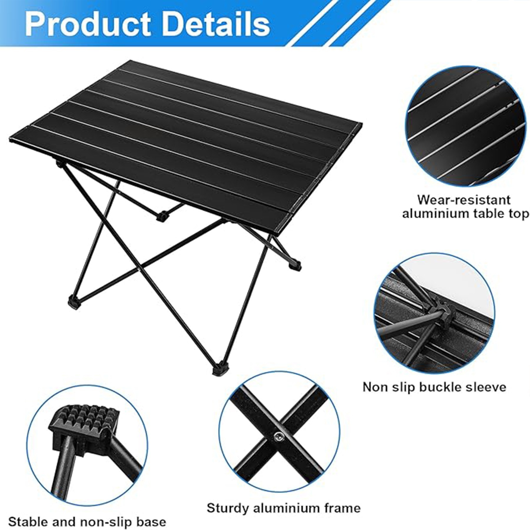 Compact Foldable Aluminum Outdoor Table - Image 2
