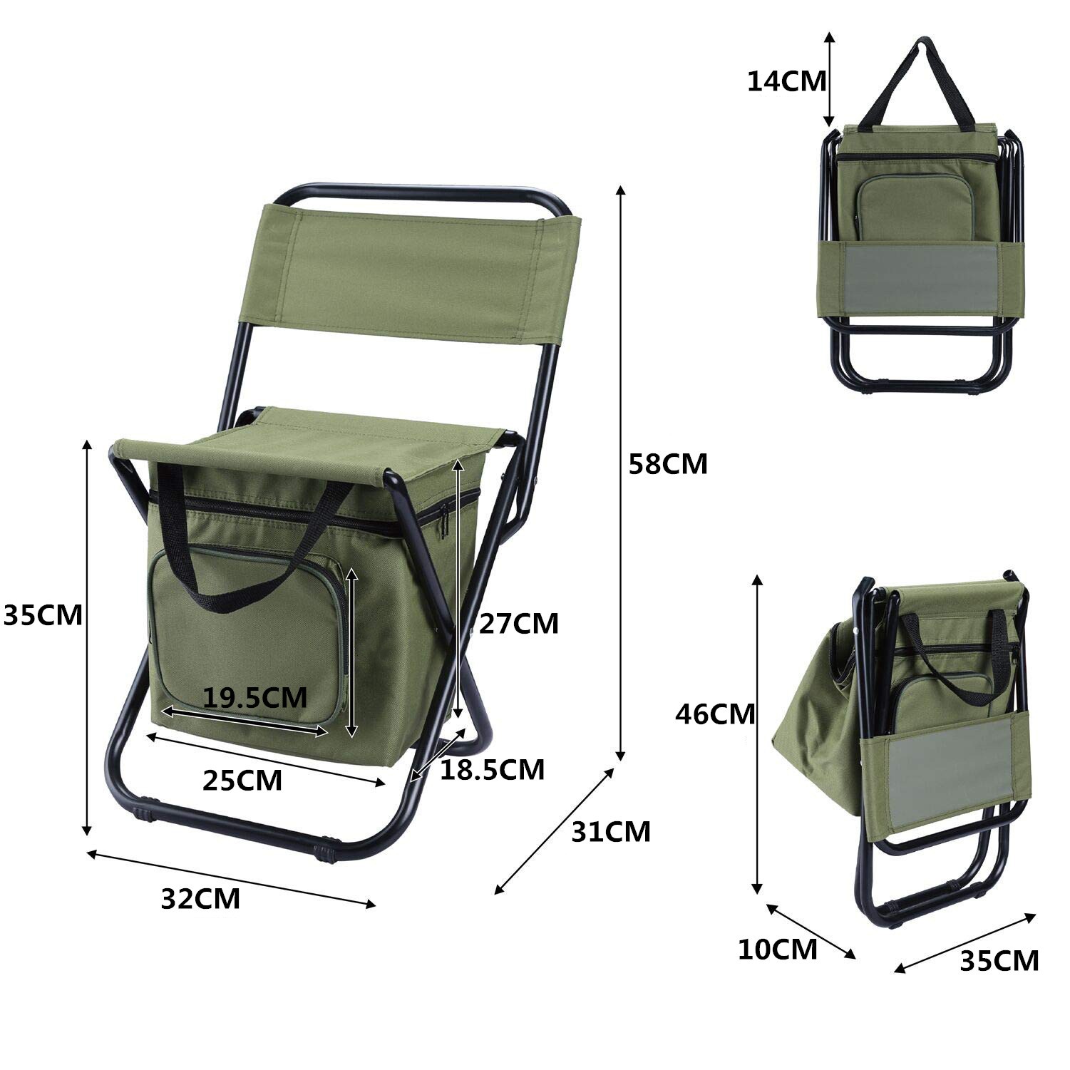Foldable Fishing Chair with Cooler Bag - Image 2