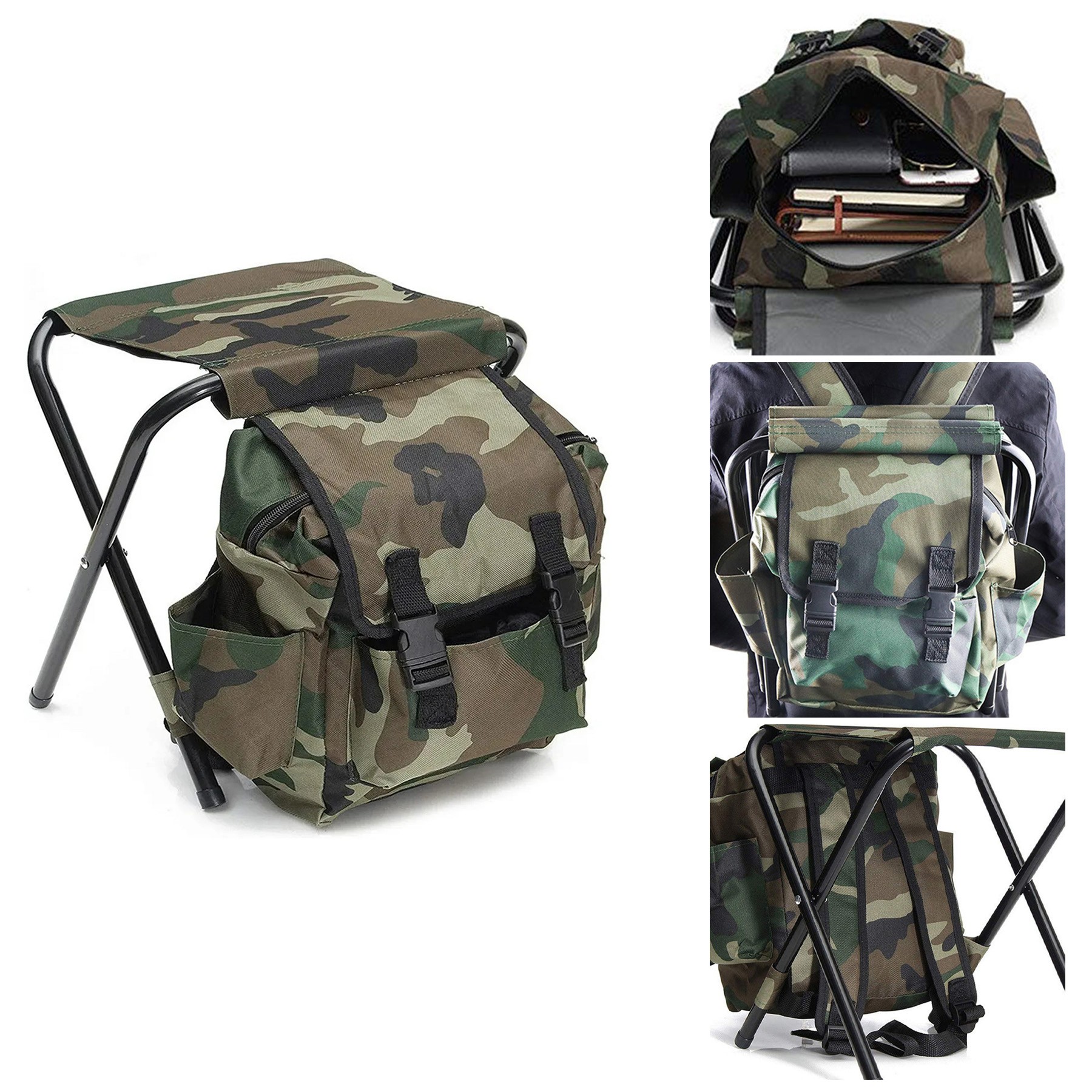 Compact Outdoor Fishing Stool Backpack