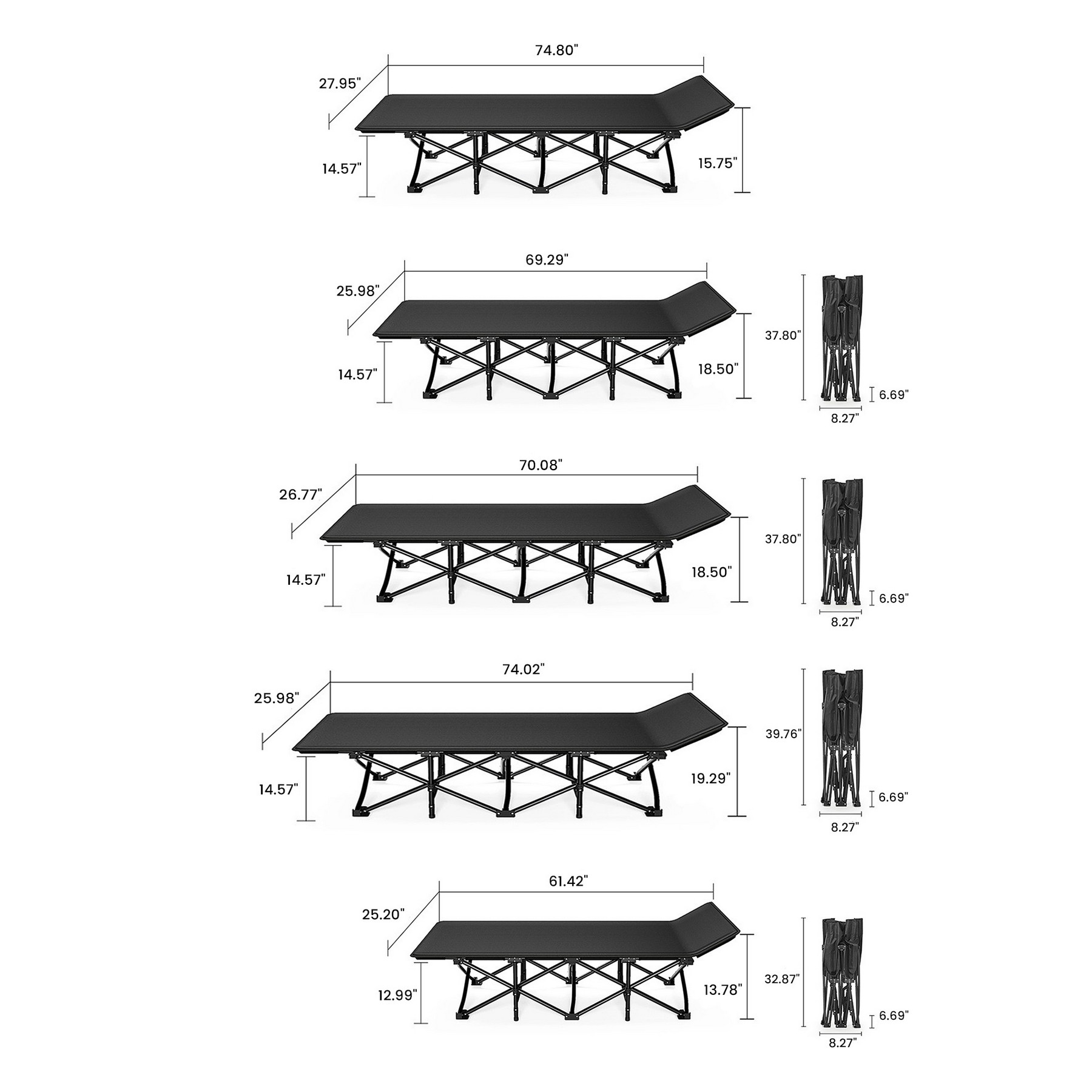 Folding Outdoor Camping Bed - Image 2