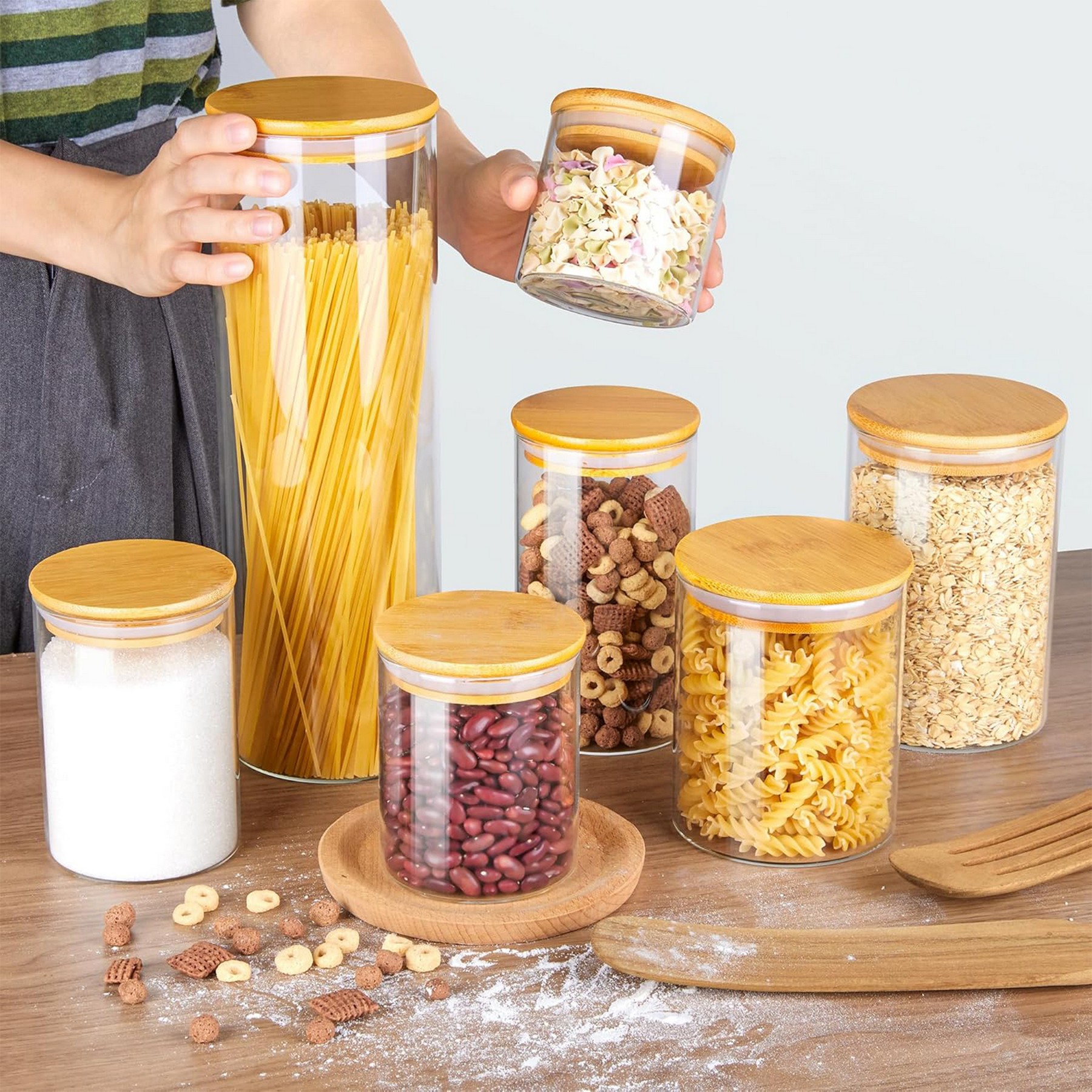20 Oz Glass Jar With Bamboo Lid - Image 2
