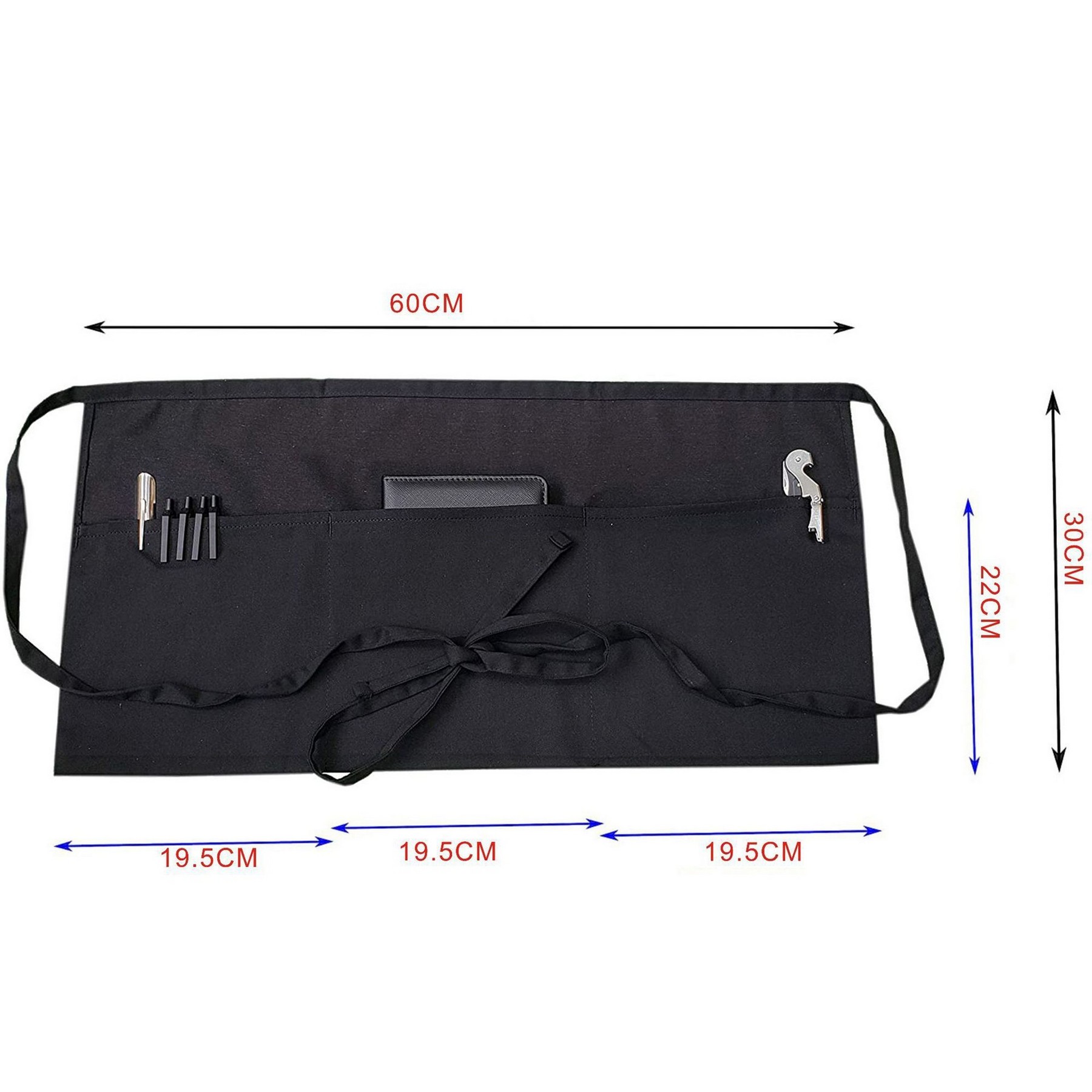 Waist Apron With 3 Compartment Pouch - Image 2