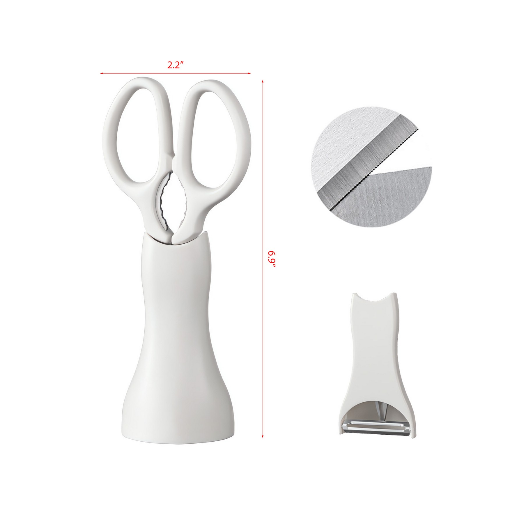 Multi Functions 2-In-1 Kitchen Scissors And Peeler Set - Image 2