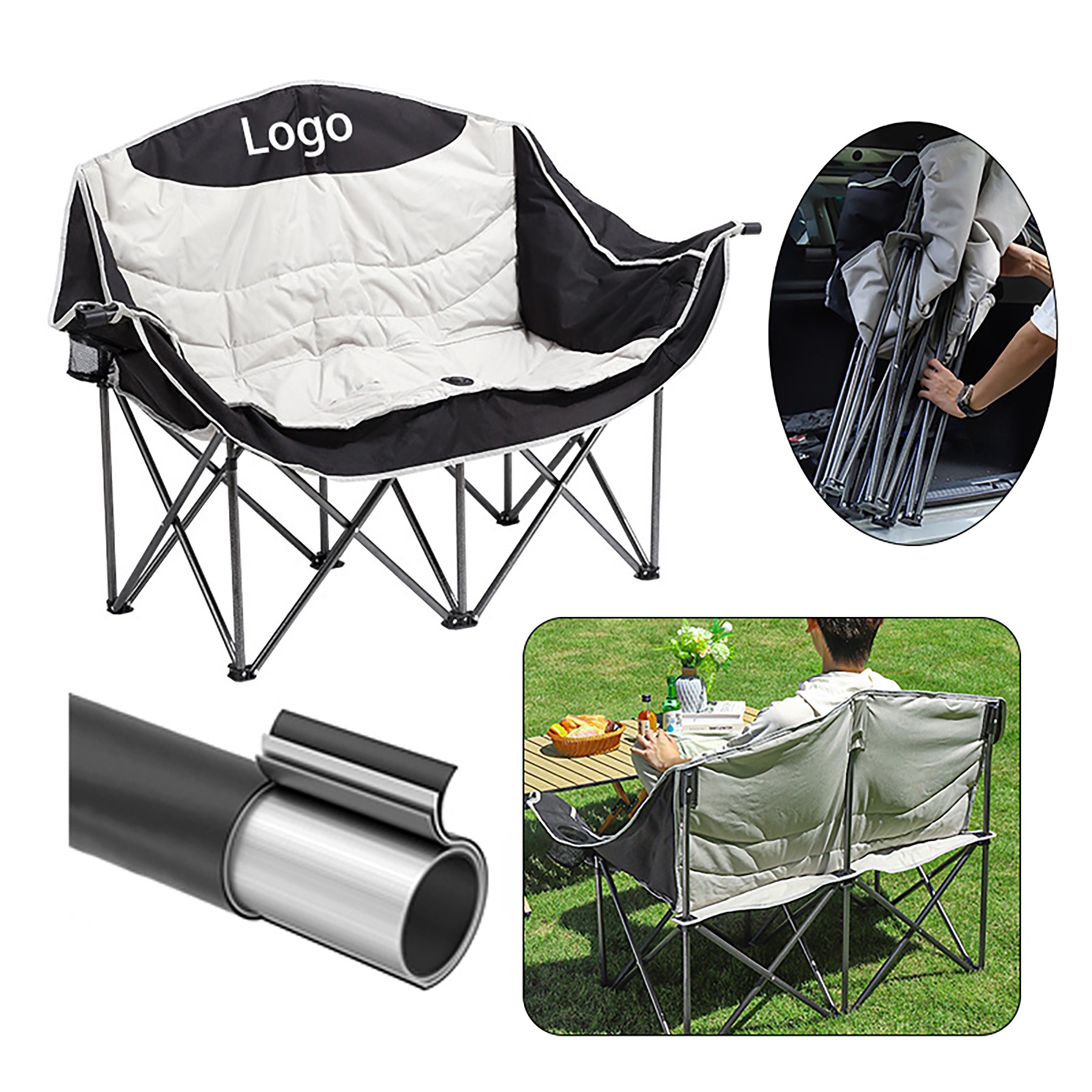 Portable Double Folding Outdoor Camping Chair