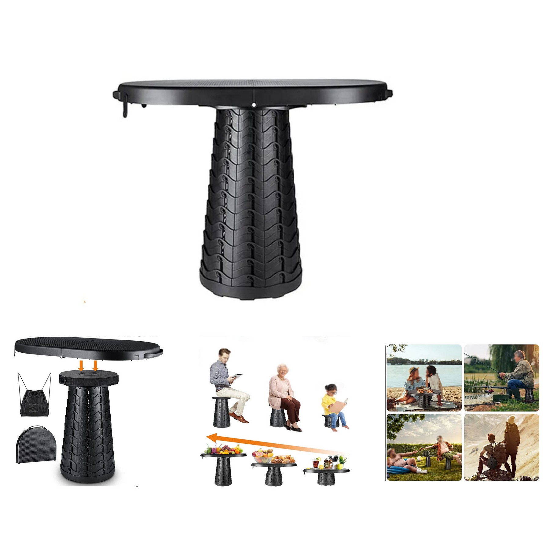 Compact Telescoping Table & Stool Set