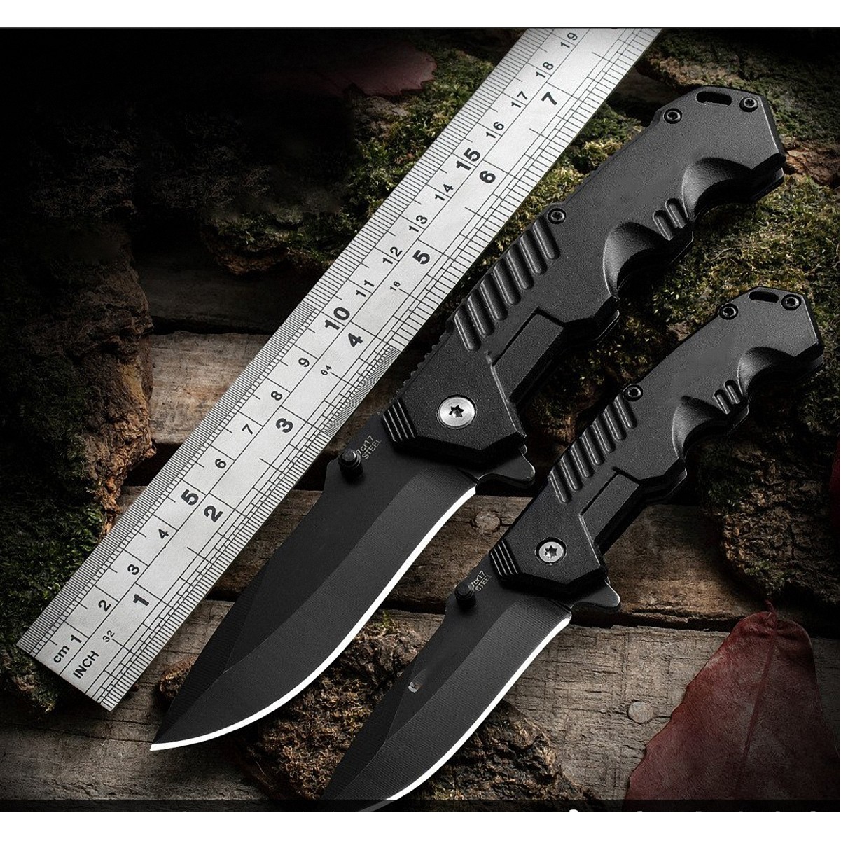 Tactical Knife With Matte Black Stainless Steel Blade - Image 2
