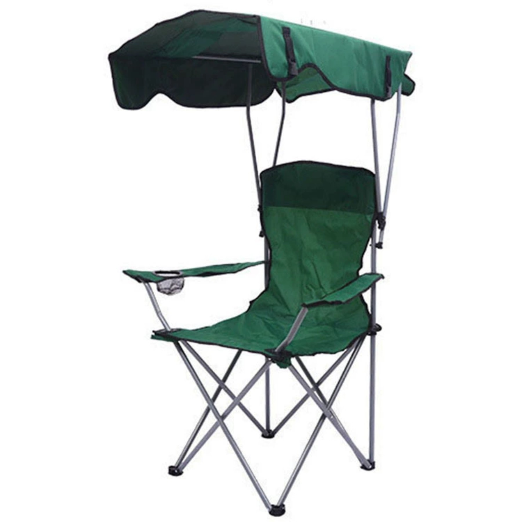 600D Polyester Folding Camping Chair With Sun Canopy - Image 3