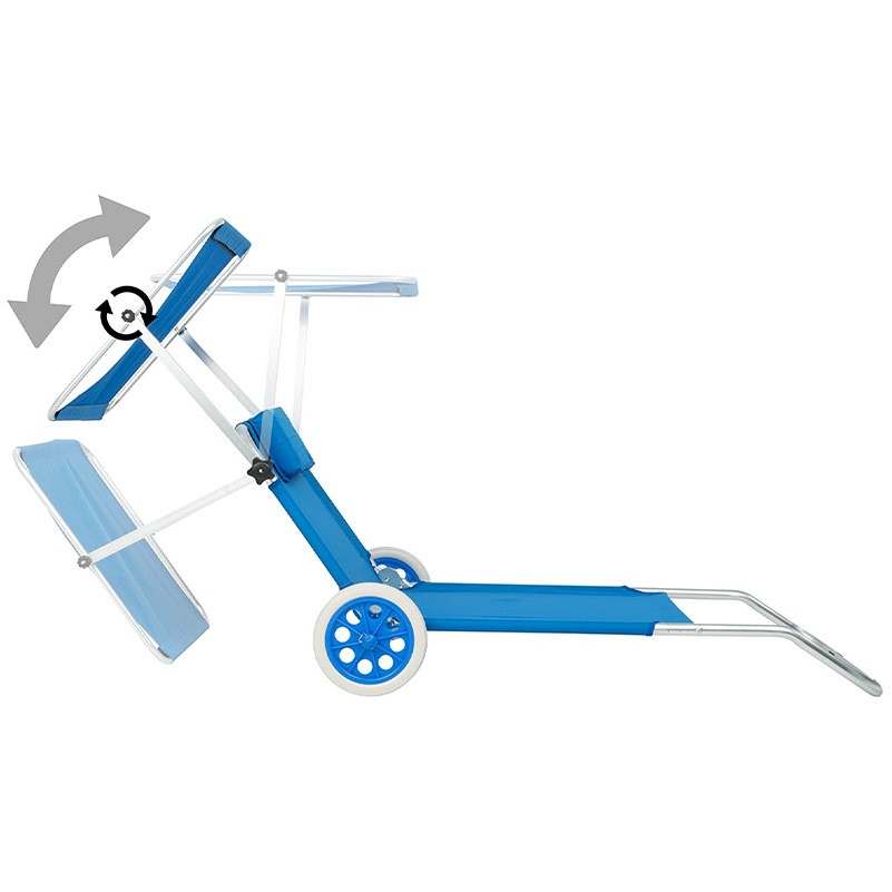 Steel Frame Lounger With Canopy And Wheels - Image 3